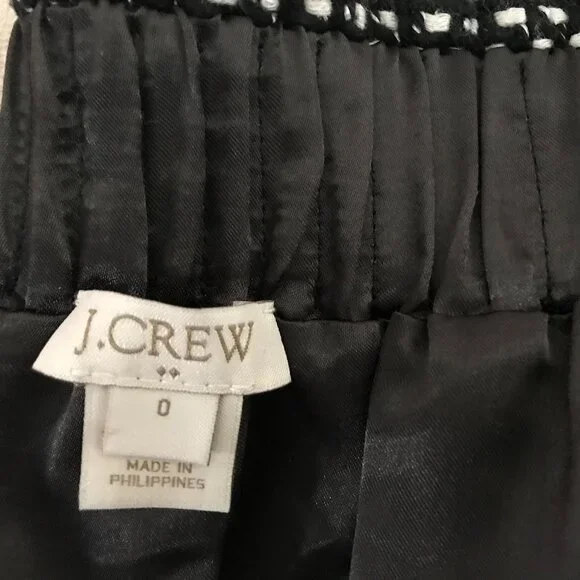 J. Crew Womens Mini Skirt Size 0 Black & White Elastic Waist - Picture 4 of 4